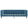 Sofa z funkcją spania, niebieska, 100x200 cm, obita aksamitem