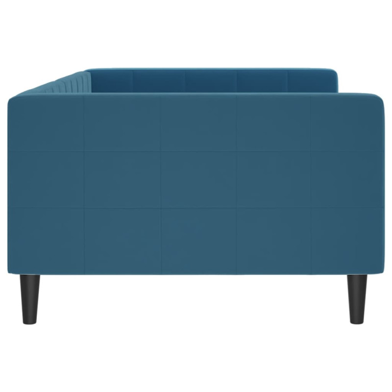 Sofa z funkcją spania, niebieska, 100x200 cm, obita aksamitem