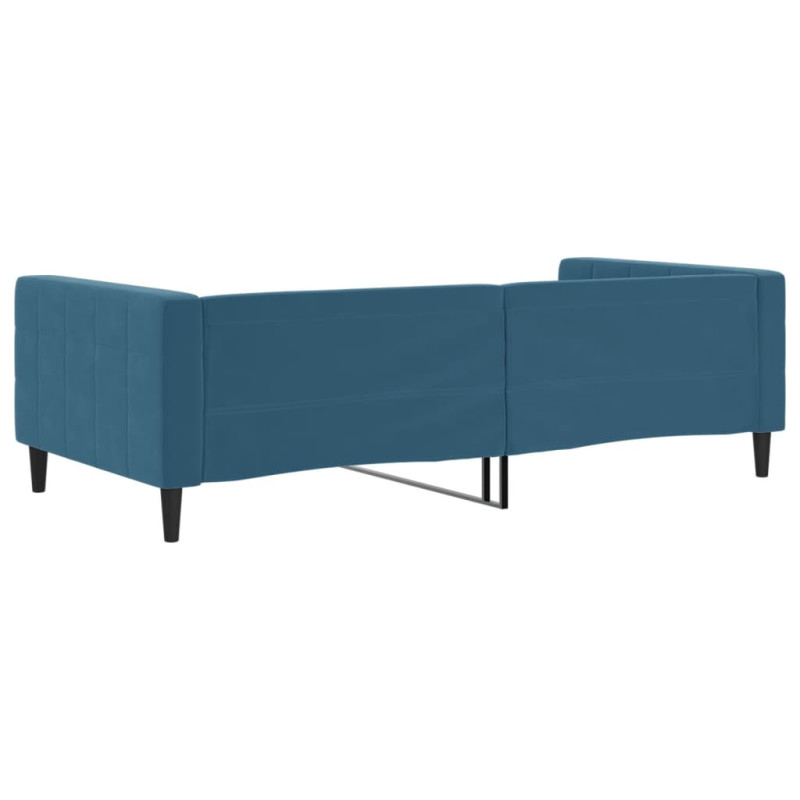 Sofa z funkcją spania, niebieska, 100x200 cm, obita aksamitem