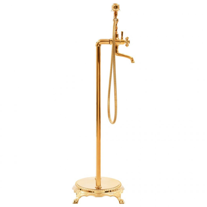 Bateria wolnostojąca do wanny, stal nierdzewna, 99,5 cm, złota