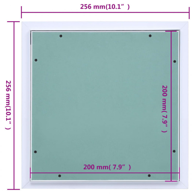 Panel rewizyjny z aluminiową ramą i płytą gipsową, 200x200 mm
