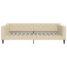 Sofa z funkcją spania, kremowa, 100x200 cm, obita tkaniną