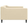 Sofa z funkcją spania, kremowa, 100x200 cm, obita tkaniną