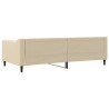 Sofa z funkcją spania, kremowa, 100x200 cm, obita tkaniną