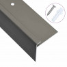 Profile schodowe, kształt F, 15 szt., aluminium, 90 cm, brązowe