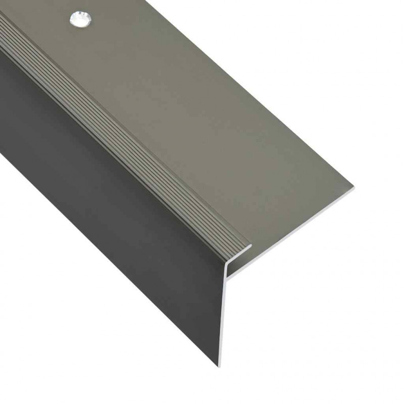 Profile schodowe, kształt F, 15 szt., aluminium, 90 cm, brązowe