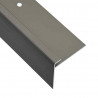 Profile schodowe, kształt F, 15 szt., aluminium, 100 cm, brąz