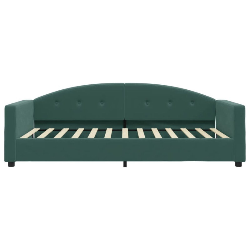 Sofa z funkcją spania, ciemnozielona, 100x200 cm, aksamitna