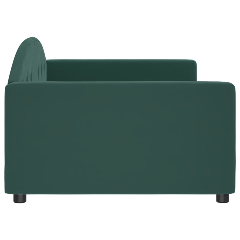 Sofa z funkcją spania, ciemnozielona, 100x200 cm, aksamitna