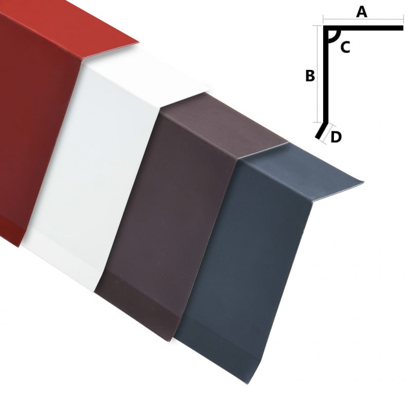 Wiatrownice, 5 szt., aluminiowe, antracytowe, 170 cm