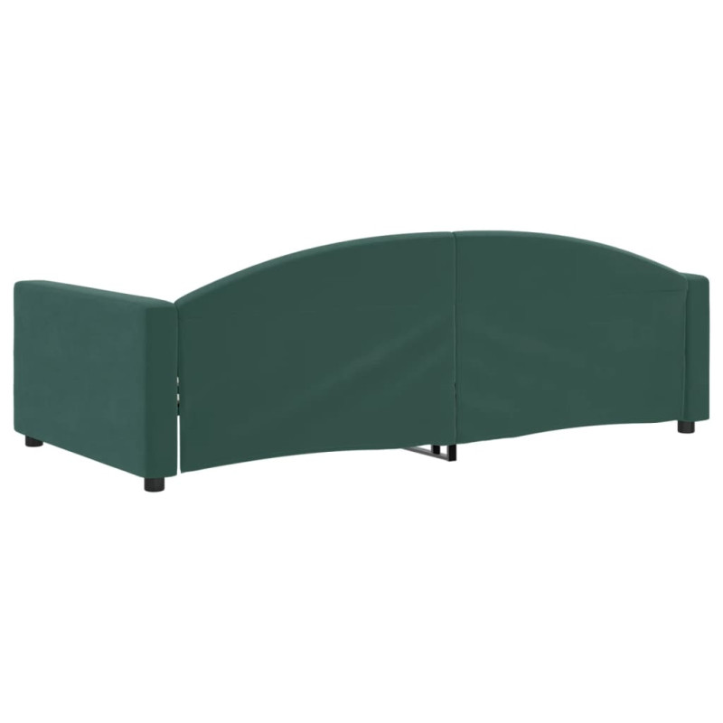 Sofa z funkcją spania, ciemnozielona, 100x200 cm, aksamitna