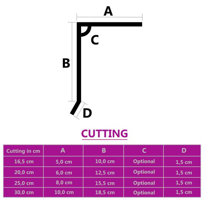 Wiatrownice, 5 szt., aluminiowe, antracytowe, 170 cm