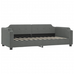 Sofa z funkcją spania, ciemnoszara, 80x200 cm, obita tkaniną