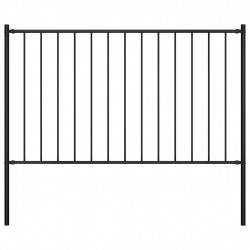 Panel ogrodzeniowy Woerden ze słupkami stalowymi 1,7x1 m czarny