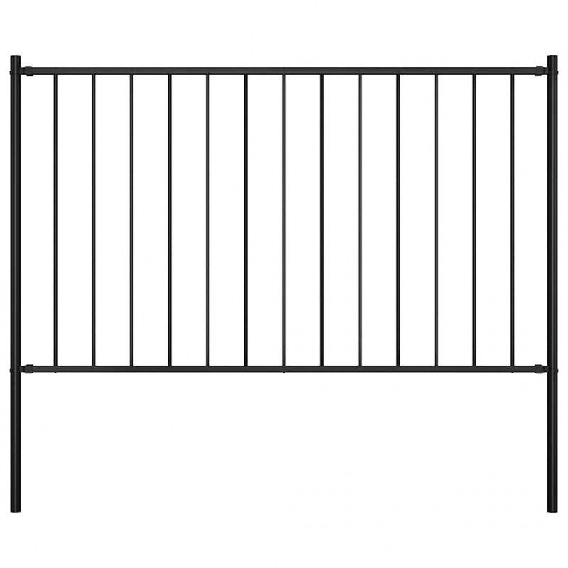 Panel ogrodzeniowy Woerden ze słupkami stalowymi 1,7x1 m czarny