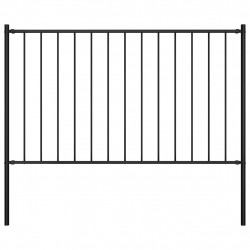 Panel ogrodzeniowy Woerden ze słupkami stalowymi 1,7x1,25 m czarny