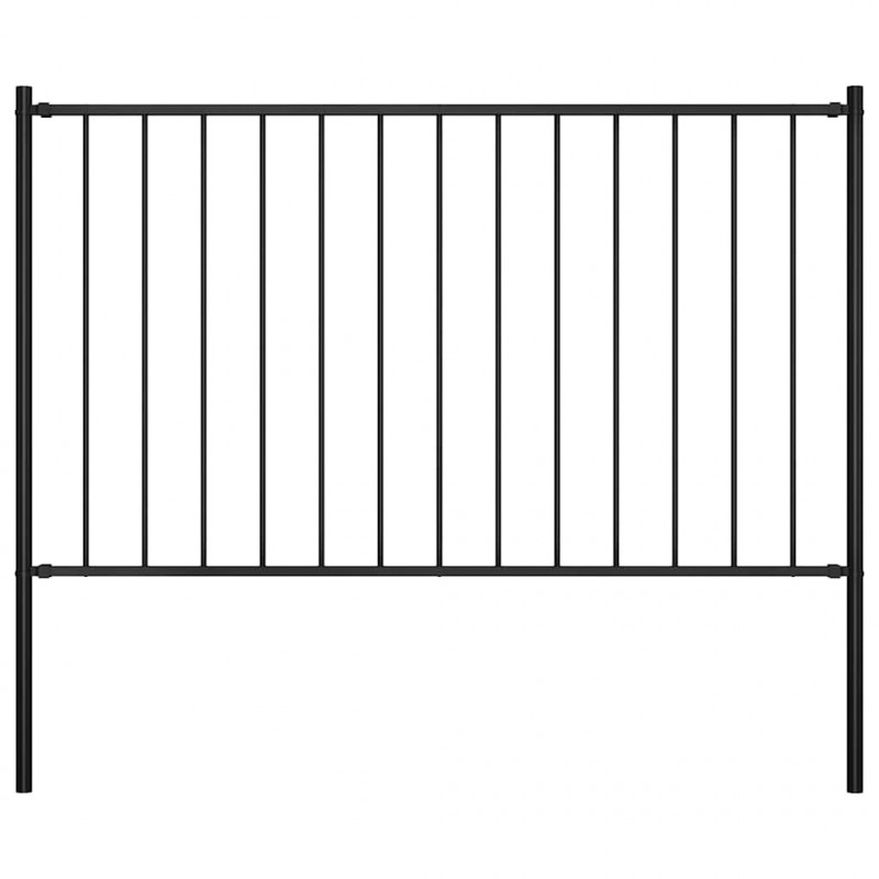 Panel ogrodzeniowy Woerden ze słupkami stalowymi 1,7x1,25 m czarny