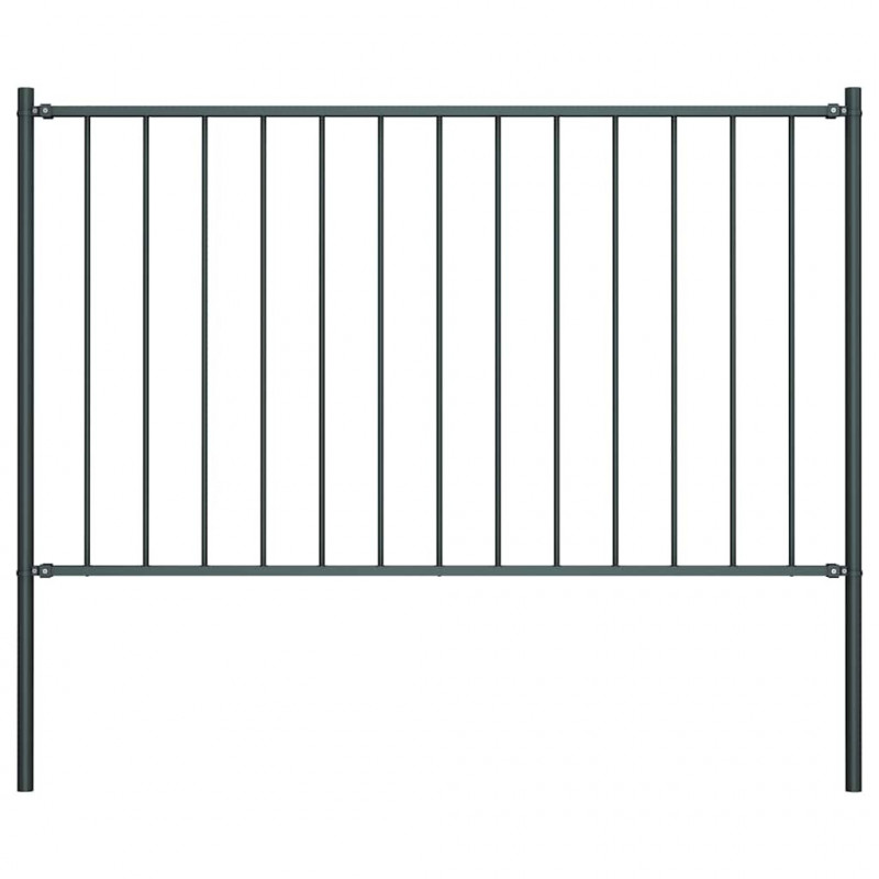 Panel ogrodzeniowy Woerden ze słupkami stalowymi 1,7x1,25 m antracyt