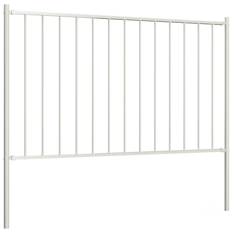 Panel ogrodzeniowy Woerden ze słupkami stalowymi 1,7x1,25 m biały