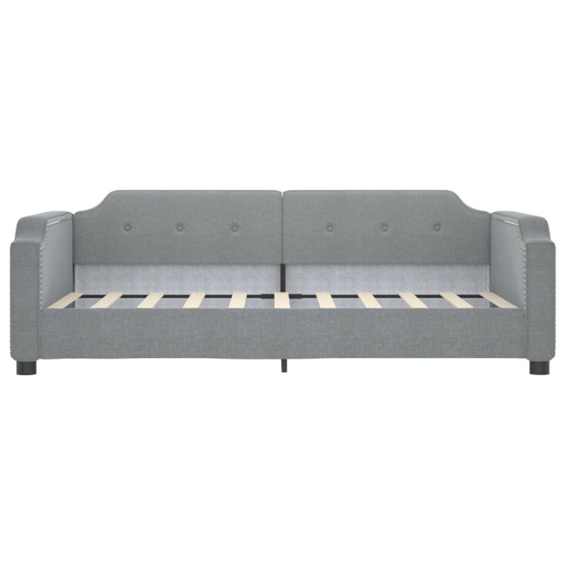 Sofa z funkcją spania, jasnoszara, 90x190 cm, obita tkaniną