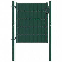 Brama ogrodzeniowa PVC i stalowa 100x81 cm zielona