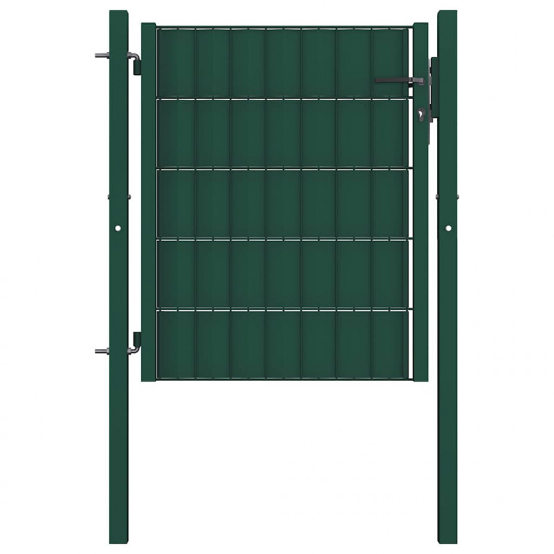 Brama ogrodzeniowa PVC i stalowa 100x81 cm zielona