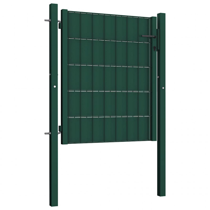 Brama ogrodzeniowa PVC i stalowa 100x81 cm zielona
