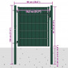 Brama ogrodzeniowa PVC i stalowa 100x81 cm zielona