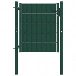 Brama ogrodzeniowa PVC i stalowa 100x100 cm zielona