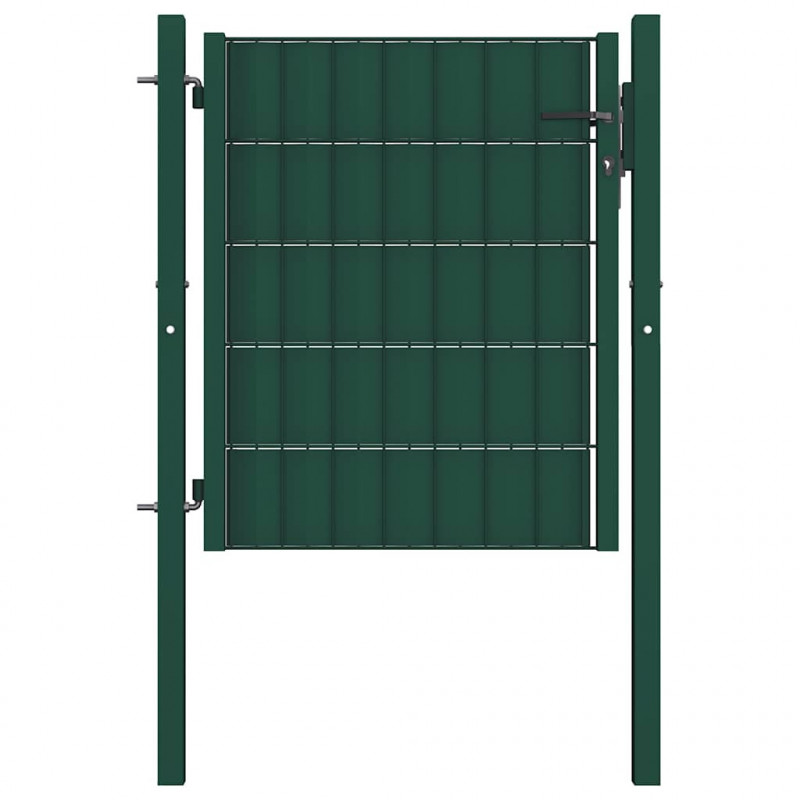 Brama ogrodzeniowa PVC i stalowa 100x100 cm zielona
