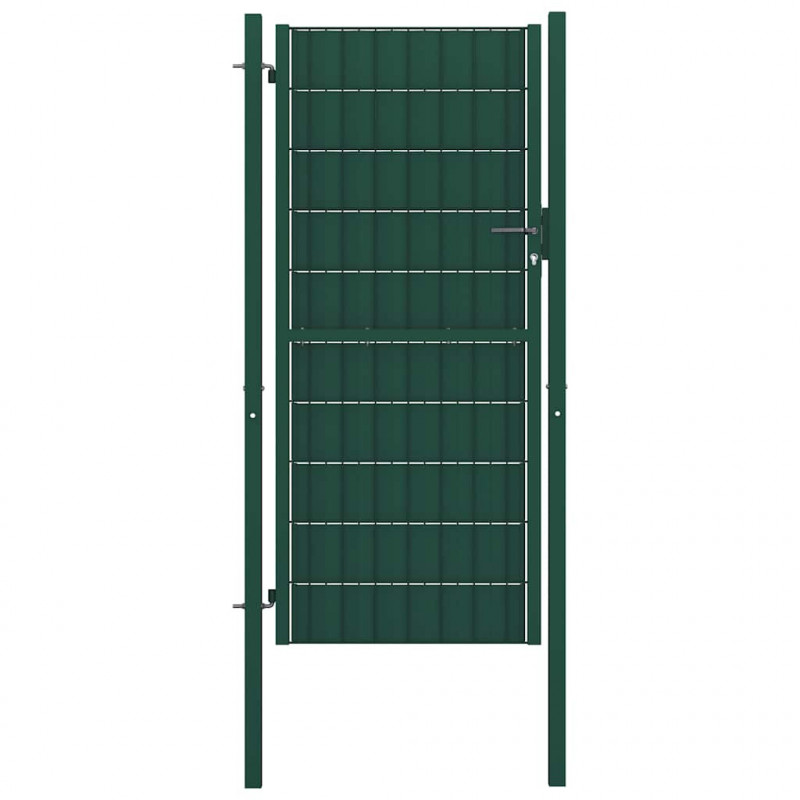 Brama ogrodzeniowa PVC i stalowa 100x124 cm zielona
