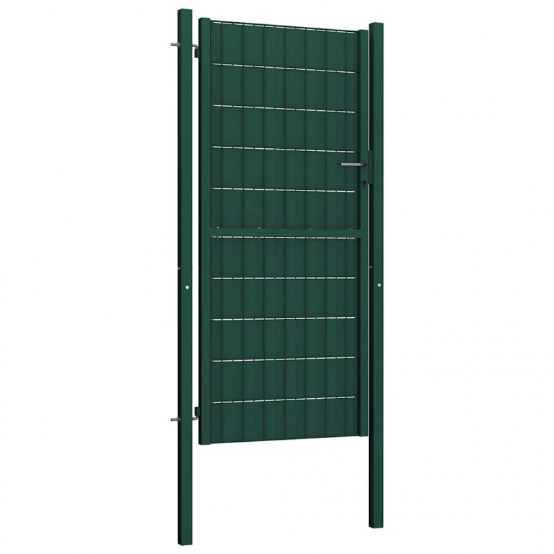 Brama ogrodzeniowa PVC i stalowa 100x124 cm zielona