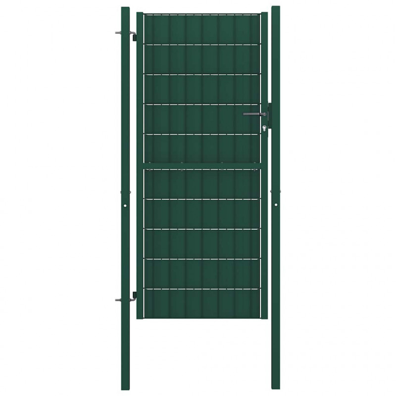 Brama ogrodzeniowa PVC i stalowa 100x204 cm zielona