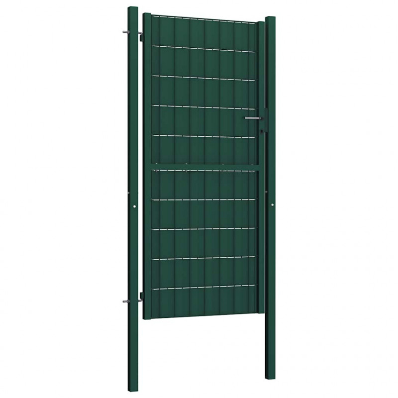 Brama ogrodzeniowa PVC i stalowa 100x204 cm zielona