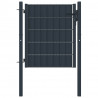 Brama ogrodzeniowa PVC i stal 100x81 cm Antracyt