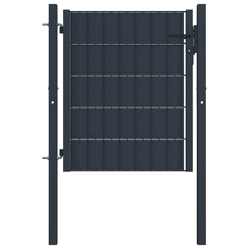 Brama ogrodzeniowa PVC i stal 100x100 cm Antracyt