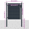 Brama ogrodzeniowa PVC i stal 100x100 cm Antracyt