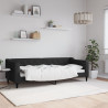 Sofa z funkcją spania, czarna, 80x200 cm, obita tkaniną