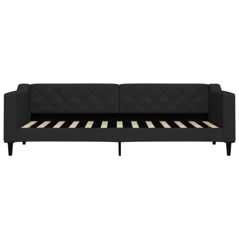 Sofa z funkcją spania, czarna, 80x200 cm, obita tkaniną