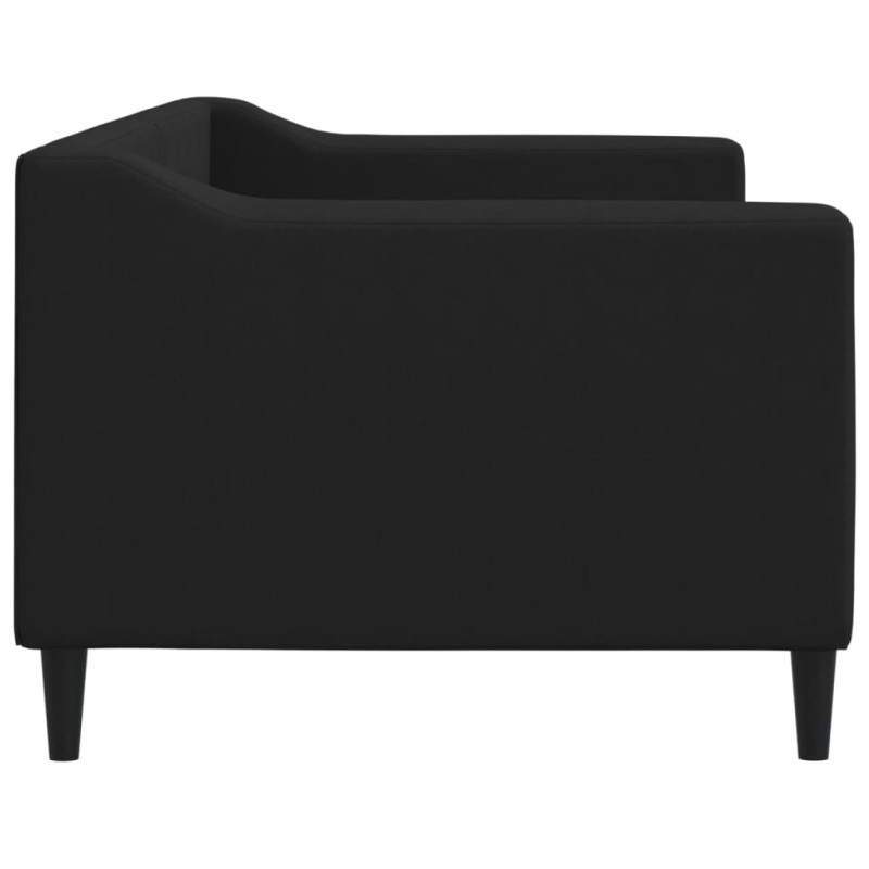 Sofa z funkcją spania, czarna, 80x200 cm, obita tkaniną