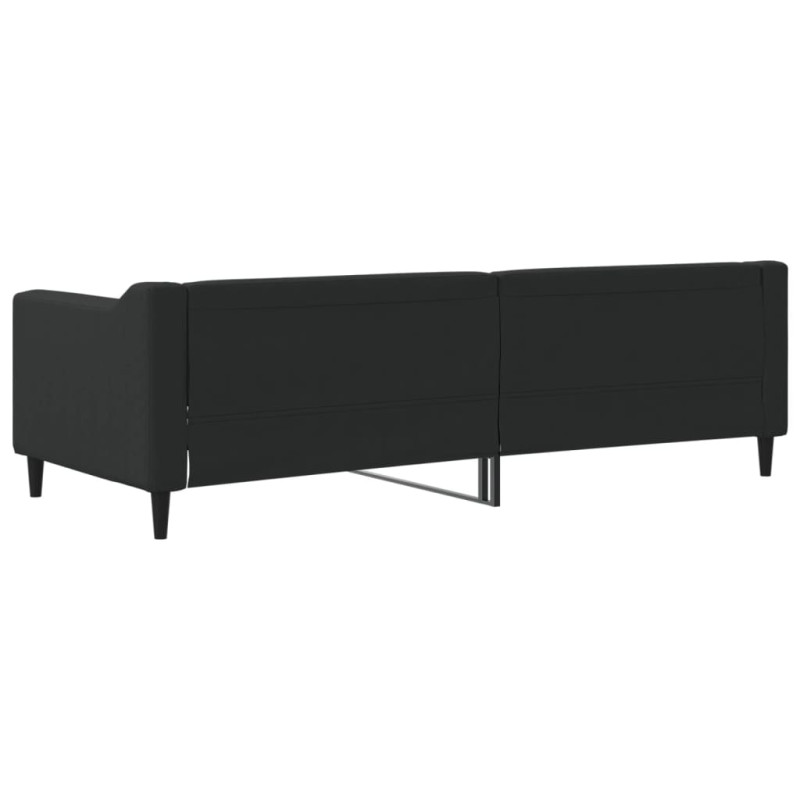 Sofa z funkcją spania, czarna, 80x200 cm, obita tkaniną