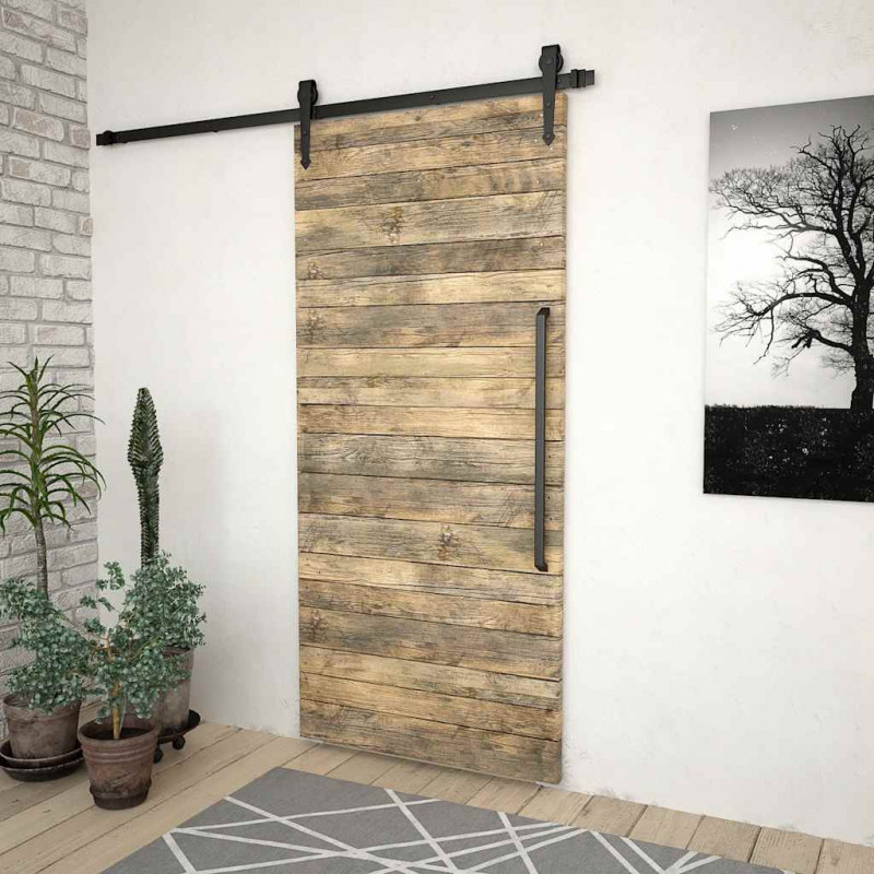 System do montażu drzwi przesuwnych SKIEN, 200 cm, stal, czarny