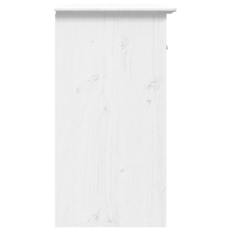 Komoda BODO, biała, 115,5x44x80 cm, lite drewno sosnowe