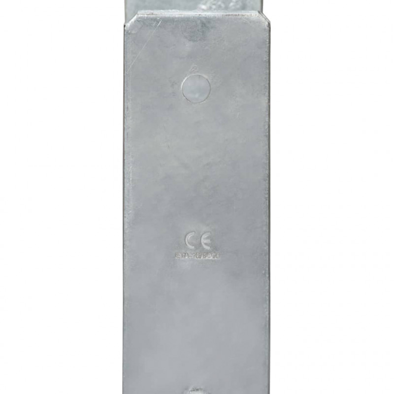 Kotwy do słupków, 2 szt., srebrne, 8 x 6 x 60 cm, stal