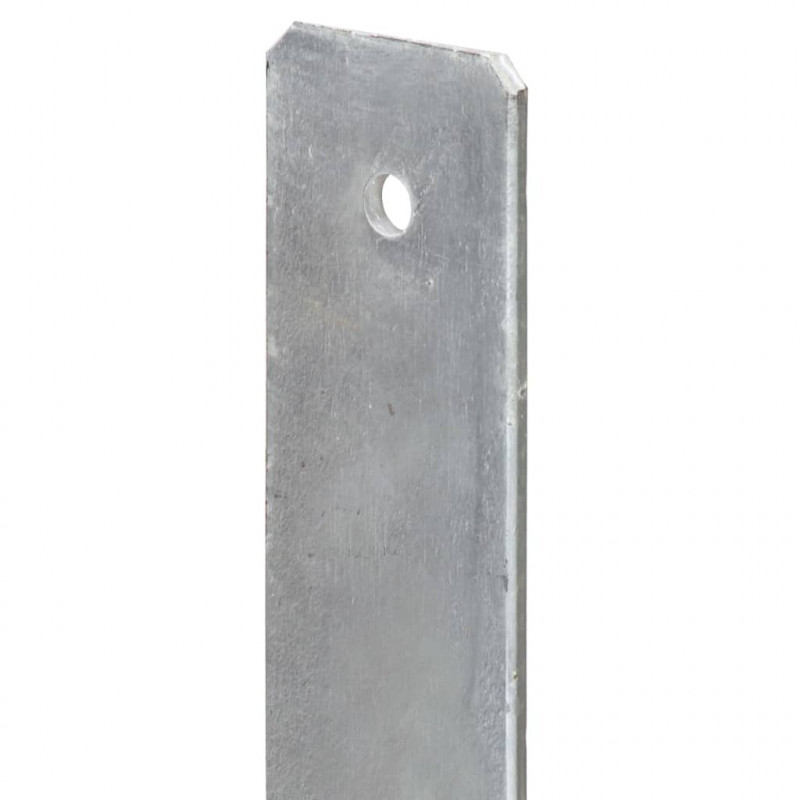 Kotwy do słupków, 6 szt., srebrne, 8 x 6 x 60 cm, stal