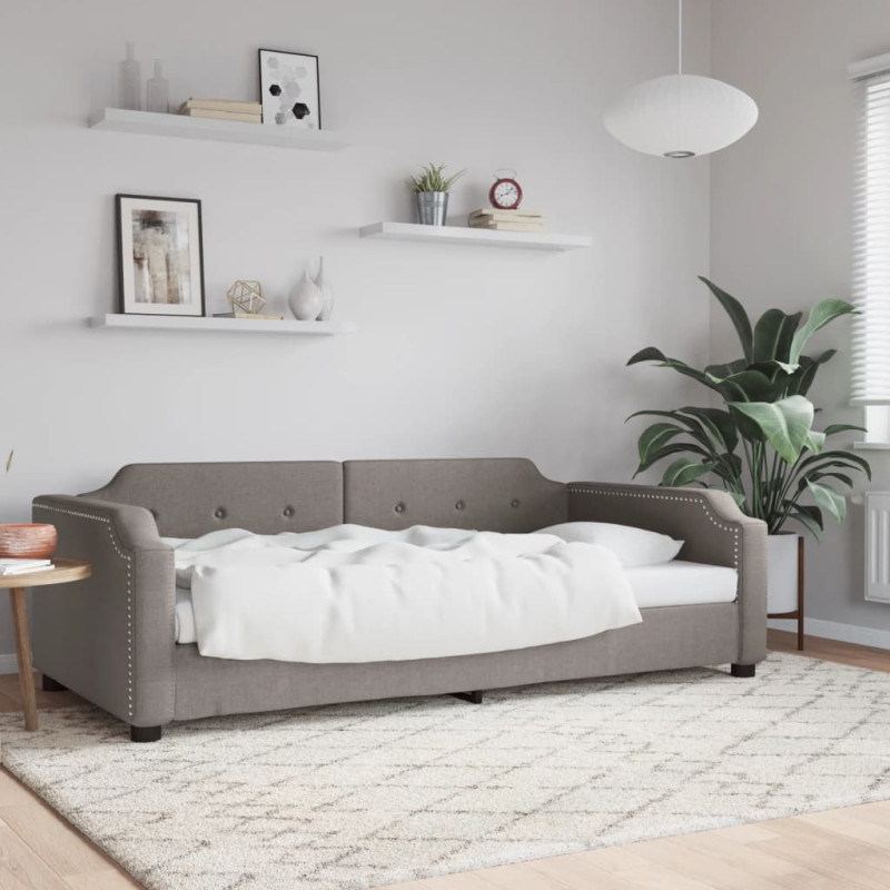 Sofa z funkcją spania, kolor taupe, 80x200 cm, obite tkaniną