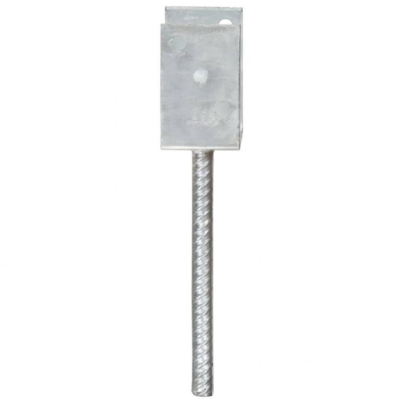 Kotwy do słupków, 6 szt., srebrne, 8 x 6 x 30 cm, stal