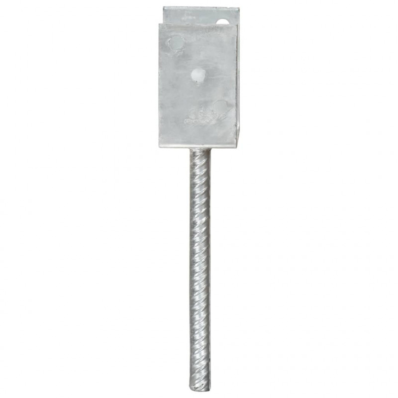 Kotwy do słupków, 6 szt., srebrne, 9x6x30 cm, stal