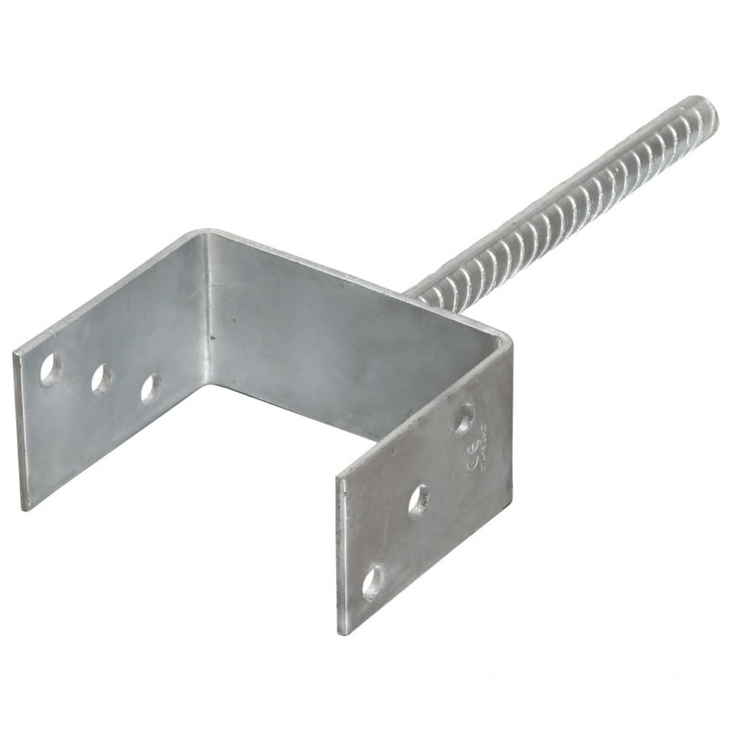 Kotwy do słupków, 6 szt., srebrne, 12 x 6 x 30 cm, stal