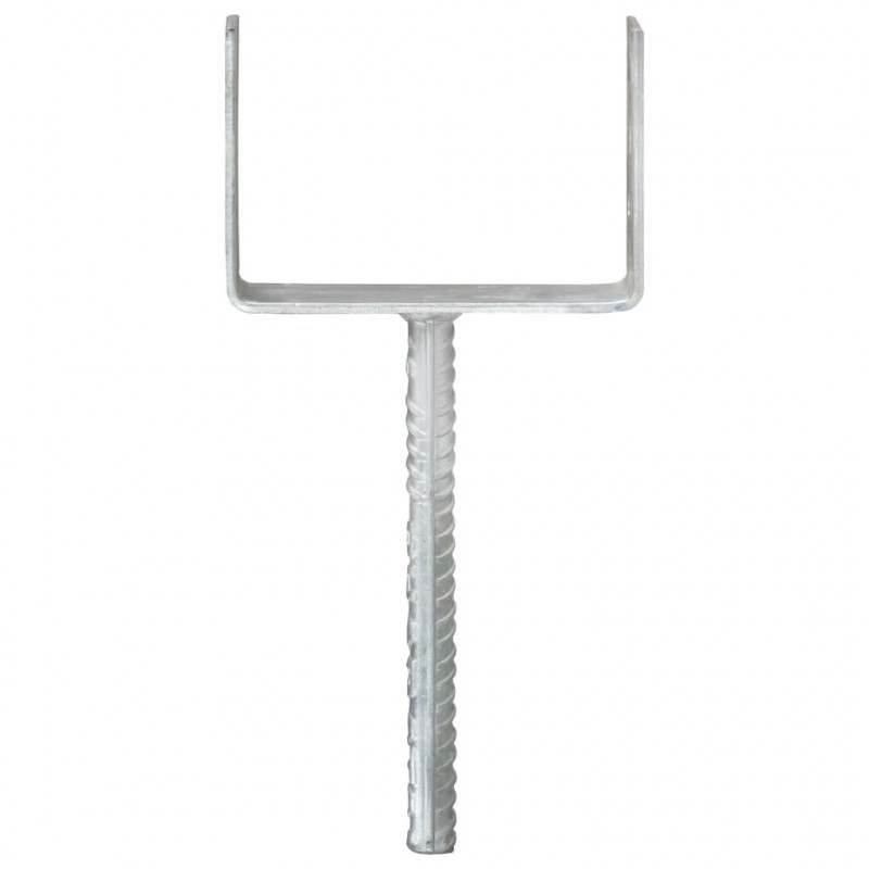 Kotwy do słupków, 6 szt., srebrne, 12 x 6 x 30 cm, stal